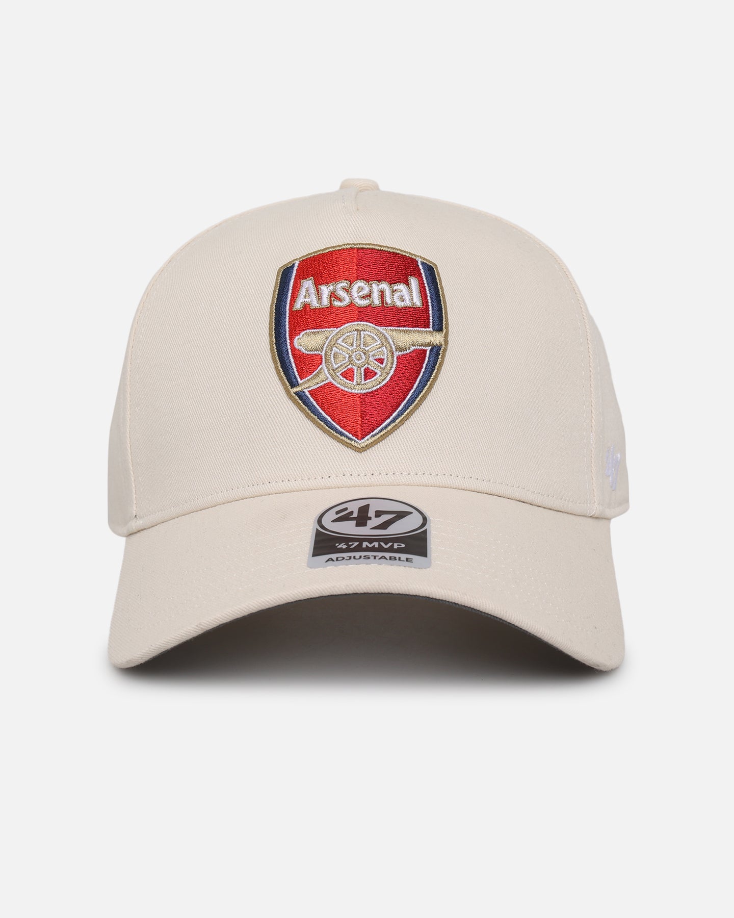 47 Brand Arsenal Red Raised MVP Snapback Sand Storm Hat - Adjustable Baseball Cap for Men & Women - Perfect for Sports Fans, Outdoor Activities and Casual Wear