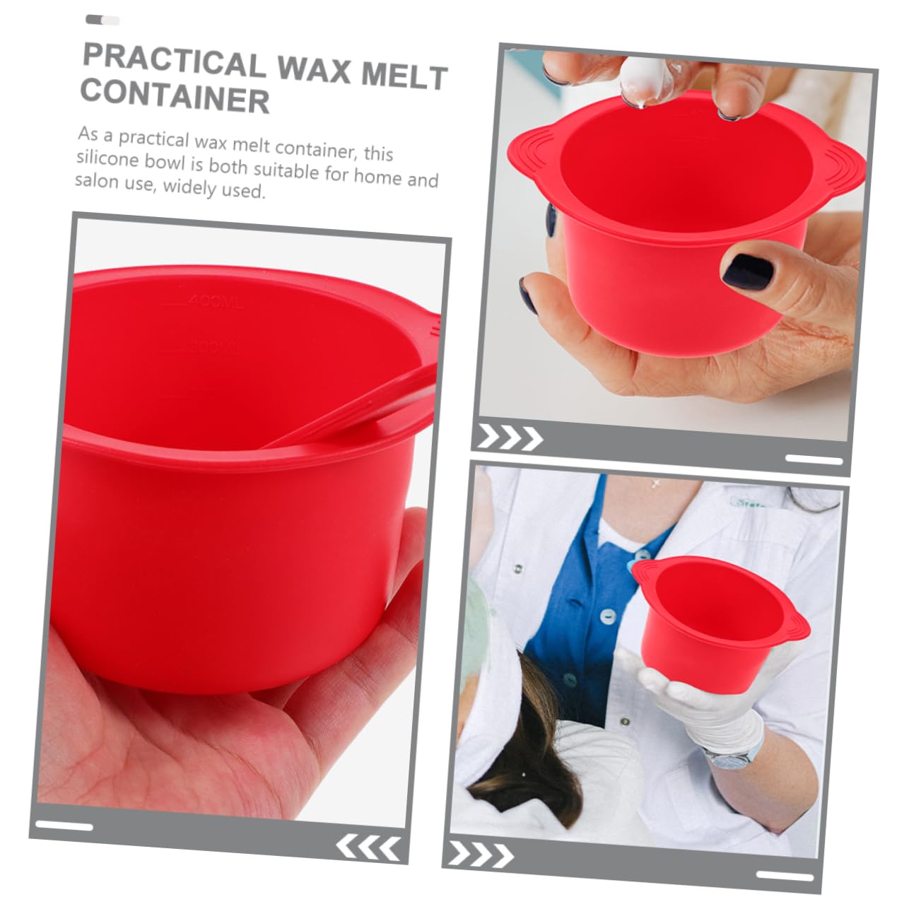 NOLITOY 2 Pack Silicone Wax Warmer Replacement Bowls - Red Wax Heater Liners for Hair Removal, Eyebrow Shaping & Body Waxing at Home or Salon