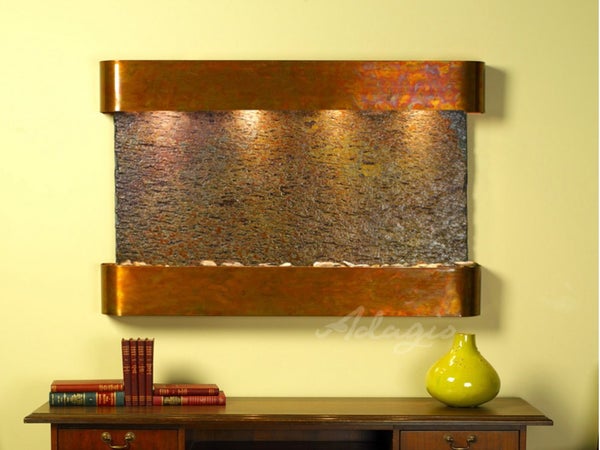 Adagio Sunrise Springs Square Rustic Copper Multi-Color Natural Slate Tile SSS1004 - Perfect for Kitchen Backsplash, Bathroom Walls & Fireplace Surrounds