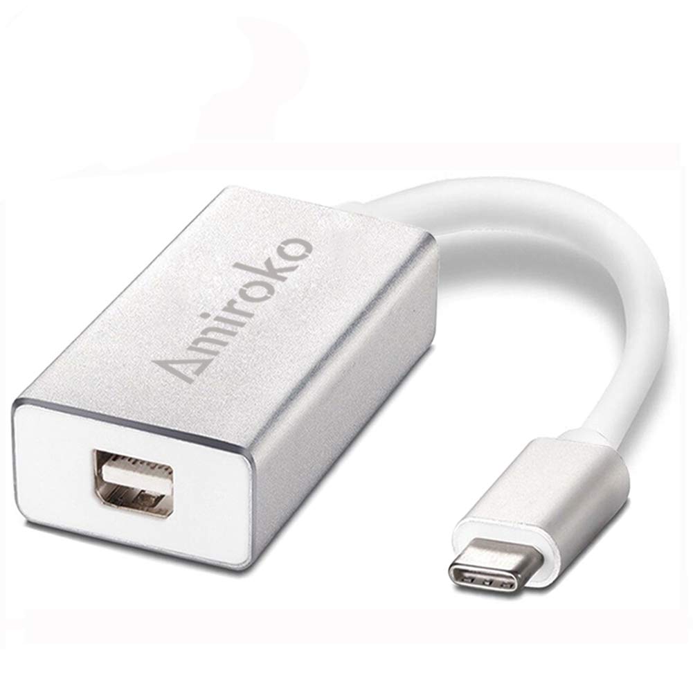 USB-C to Mini DisplayPort Adapter 4K 60Hz, USB 3.1 Type C to Mini DP Converter for MacBook Pro/Air, Dell, Alienware, HP - Connect to External Monitors, Projectors & LED Cinema Displays (Silver) - Perfect for Home Office, Gaming & Video Editing