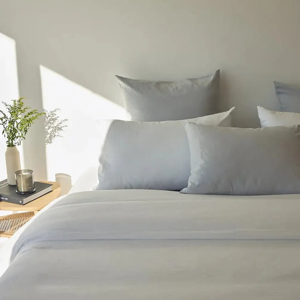 Premium Tavira Washed Cotton Duvet Cover Set - Soft Grey Bedding for Cozy Comfort | Perfect for Master Bedroom, Guest Room & Airbnb Stays