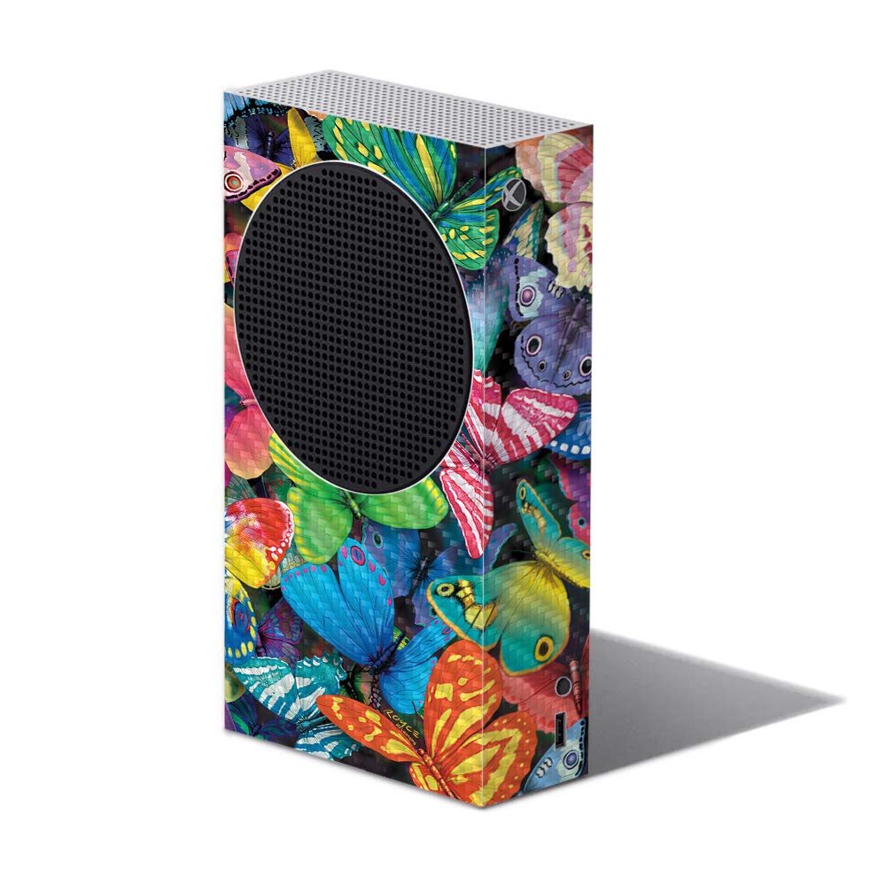 Carbon Fiber Skin for Xbox Series S - Butterfly Party | Durable & Easy to Apply | Gaming Protection