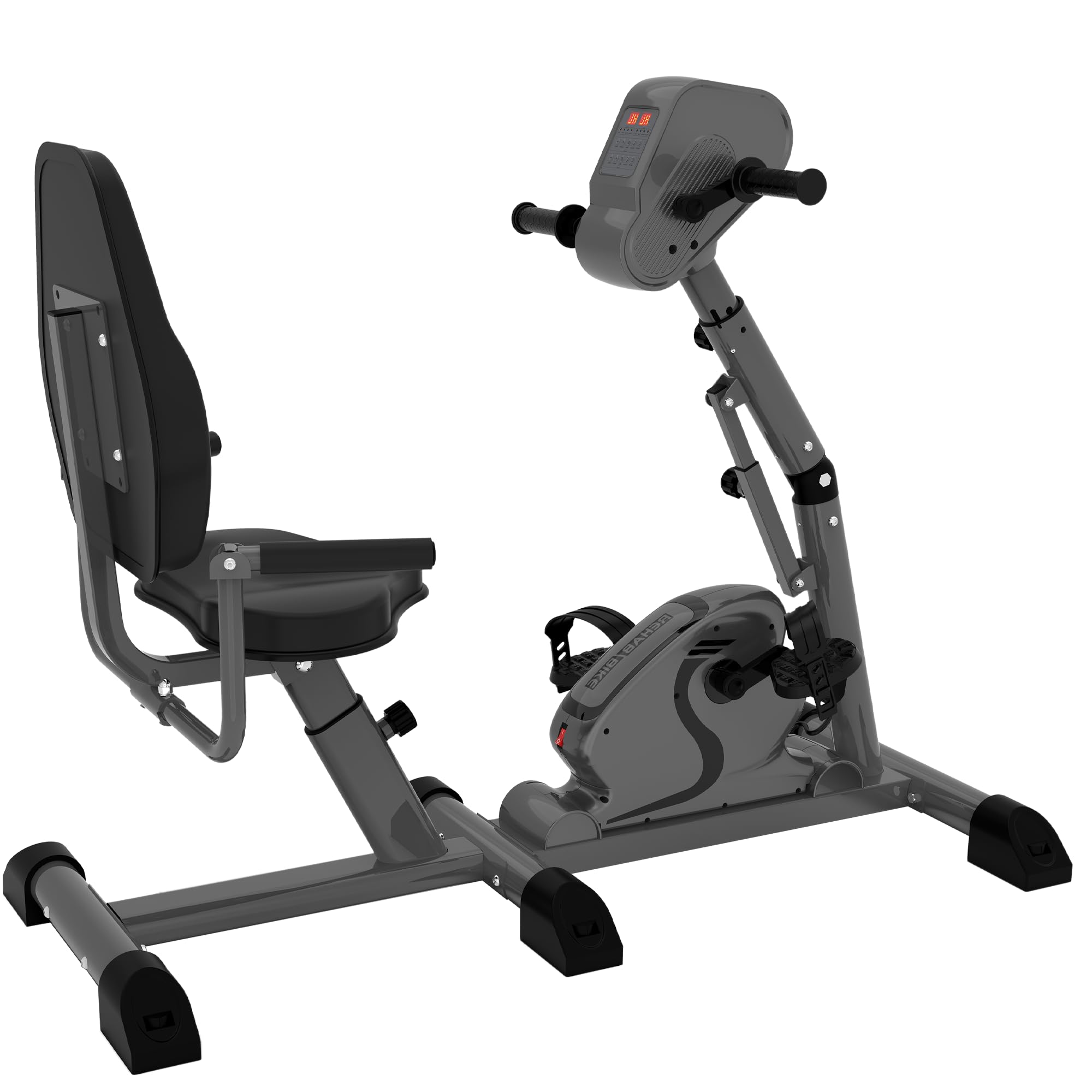 Motorized Exercise Bike with Adjustable PU Seat & Knee Pedal Trainer - Active/Passive Physical Therapy & Rehabilitation Equipment for Elderly Home Fitness - Ideal for Knee Recovery, Mobility Training & Low-Impact Workouts
