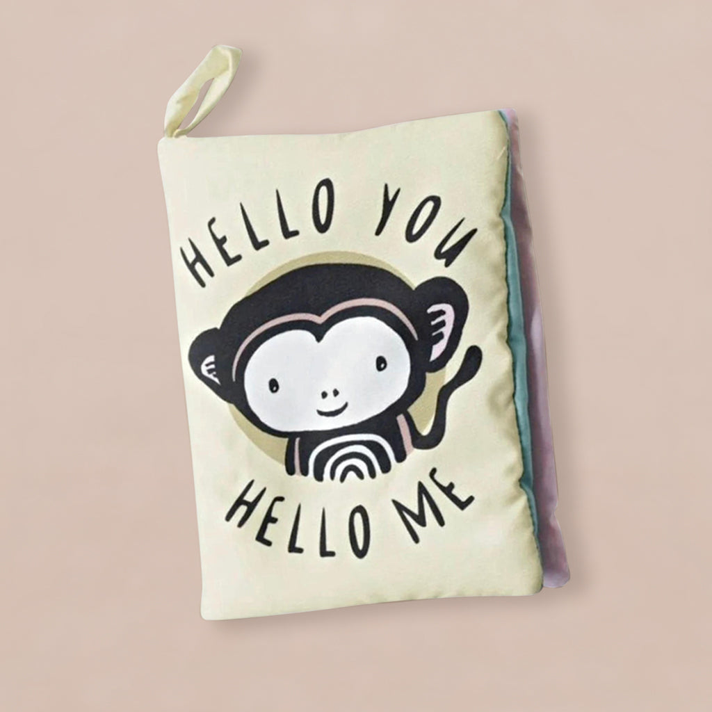 Personalized Morris Monkey Plush Toy with Snuggle Wrap & Storybook - Blue | Cute Baby Shower Gift & Nursery Decor