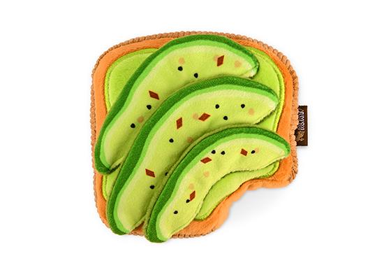 Barking Brunch! Plush Avocado Toast Dog Toy - Cute Interactive Chew Toy for Small & Medium Dogs - Perfect for Playtime, Training & Teething Relief