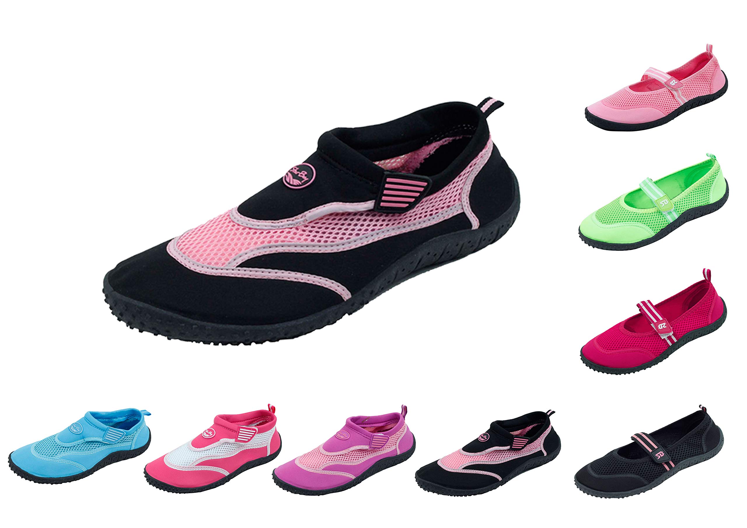 Sunville Women's Quick-Dry Slip-On Water Shoes for Beach, Pool, Yoga & Aqua Socks - Lightweight Comfortable Swim Shoes for Walking, Travel & Water Sports