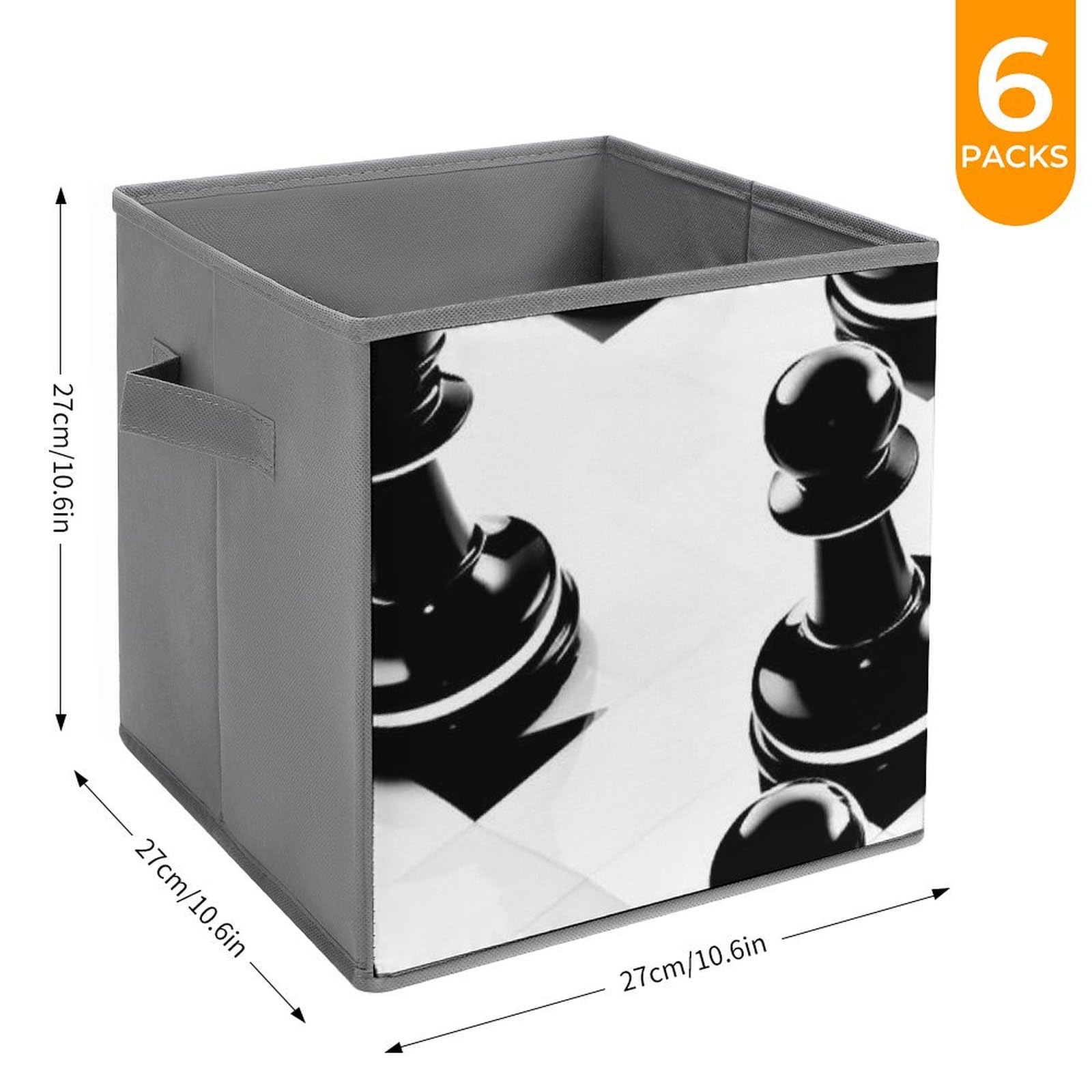 6-Pack Collapsible Chess Pattern Storage Bins with Handles - Large Closet Organizer for Clothes, Toys & Home Organization | Perfect for Bedroom, Nursery & Office Storage Solutions