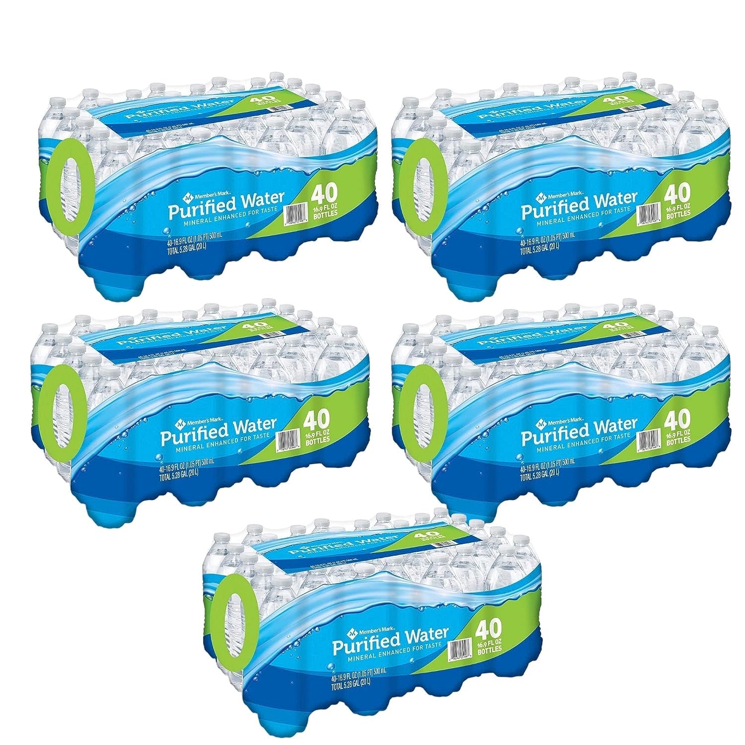 Purified Drinking Water - 16.9 fl oz Bottles (40 Pack, 200 Total) | Bulk Bottled Water for Home, Office, Emergency Kits & Outdoor Activities