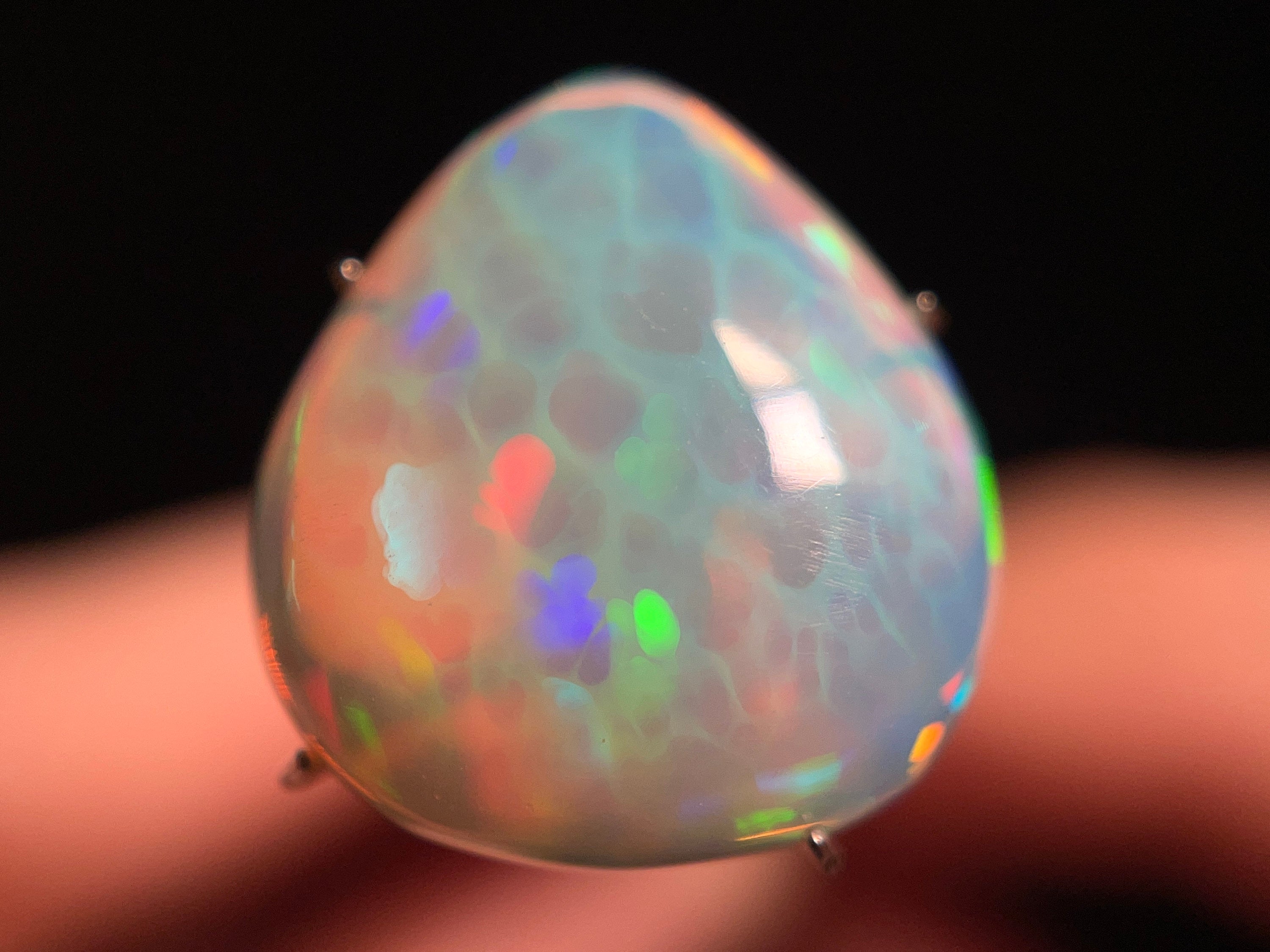 Natural Welo Opal Cabochon Honeycomb Teardrop - Premium Jewelry Making Supplies for Pendants, Rings & DIY Opal Jewelry - Perfect for Handcrafted Gifts & Gemstone Collections