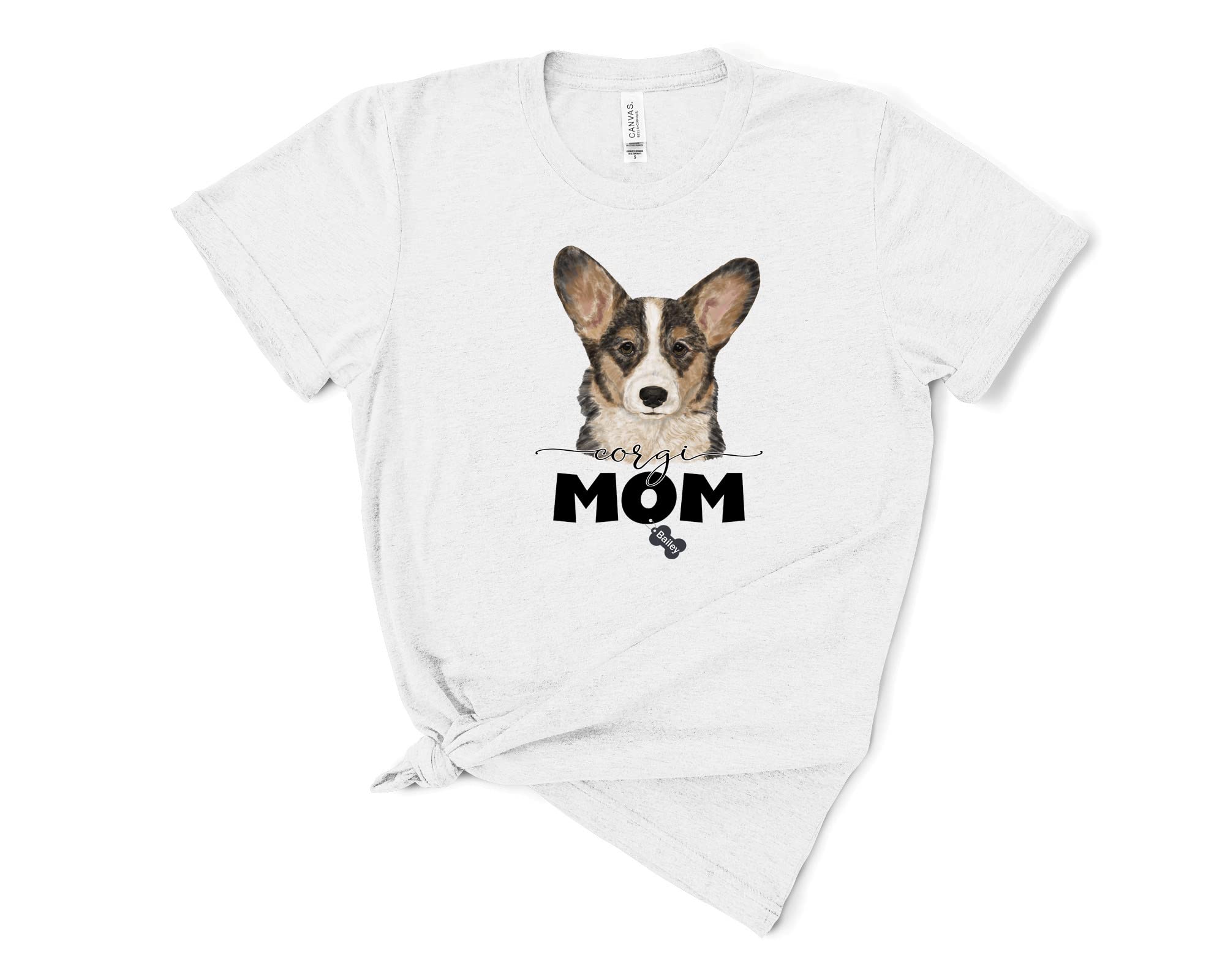 Custom Corgi Dog Mom Sweatshirt - Soft Tri-Blend Crewneck T-Shirt for Women - Perfect Gift for Dog Lovers & Pet Moms - Ideal for Casual Wear, Dog Walks & Mother's Day