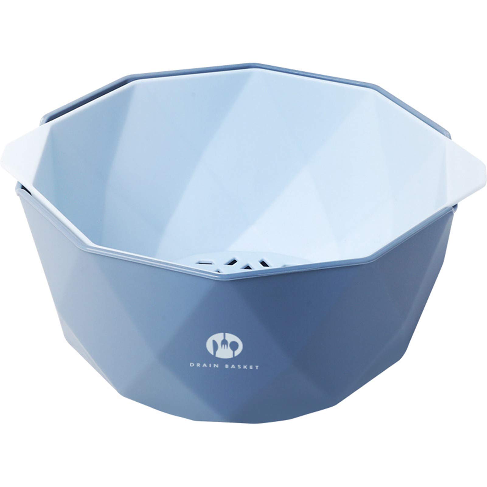 IKAXIYO Double-Layer Plastic Drain Basket - Kitchen Strainer for Washing Vegetables, Fruits, Rice & Pasta - Perfect for Meal Prep & Healthy Cooking
