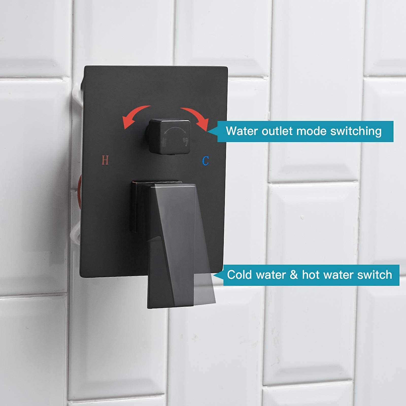 Matte Black Waterfall Bathroom Faucet with Pop Up Drain - 12 Inch Rainfall Shower Head & Handheld Spray Mixer - Wall Mounted Shower System for Modern Bathrooms (Ideal for Spa-Like Showers and Luxurious Bathroom Upgrades)