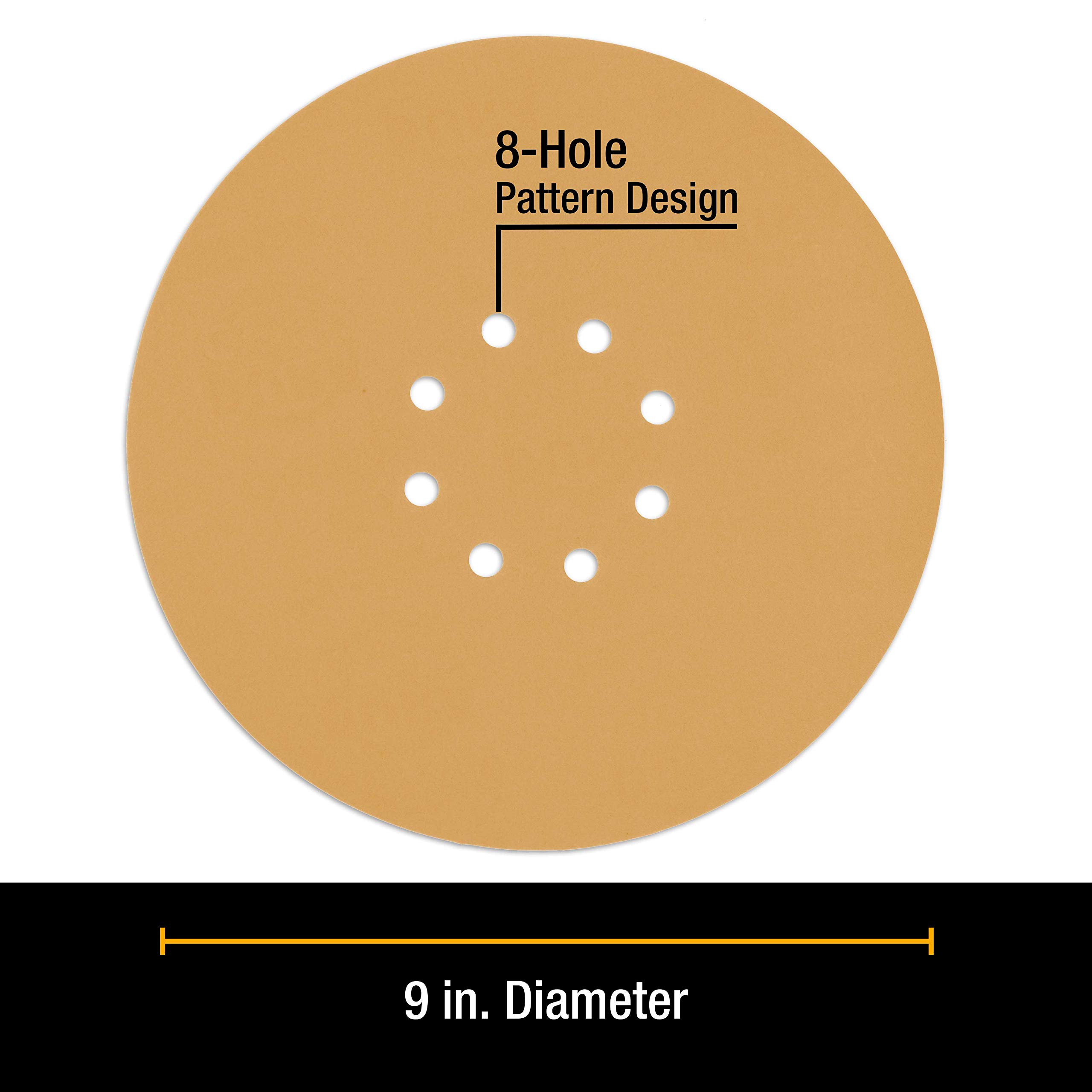 Dura-Gold Premium 9 Inch 120 Grit Drywall Sanding Discs - 10 Pack with Hook & Loop Backing - Fast Cutting Aluminum Oxide Sandpaper for Power Sanders - Ideal for Drywall, Wood Sanding & Surface Preparation
