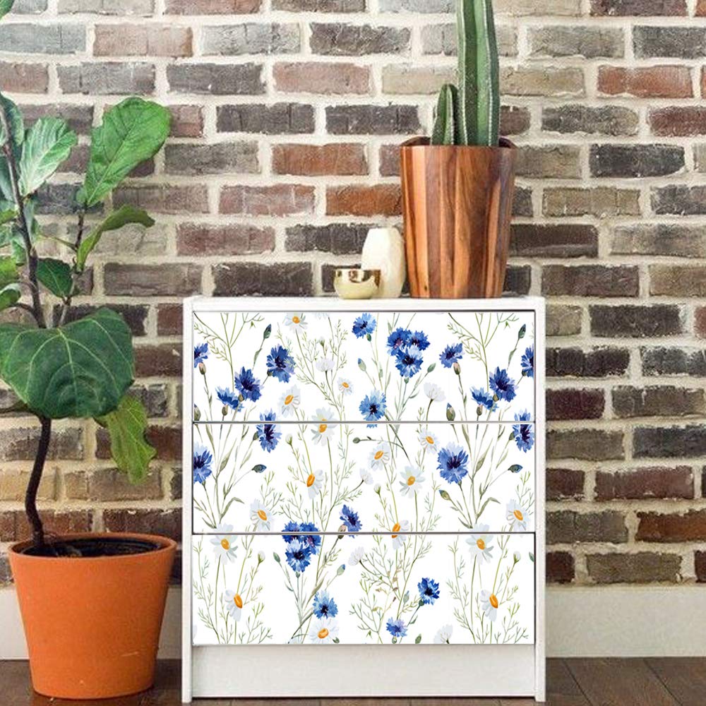 Self-Adhesive Dresser Sticker - Peel and Stick Furniture Decals for IKEA MALM - Removable Wood Grain Vinyl Wrap for Bedroom, Kids Room & DIY Home Decor (009, MALM)