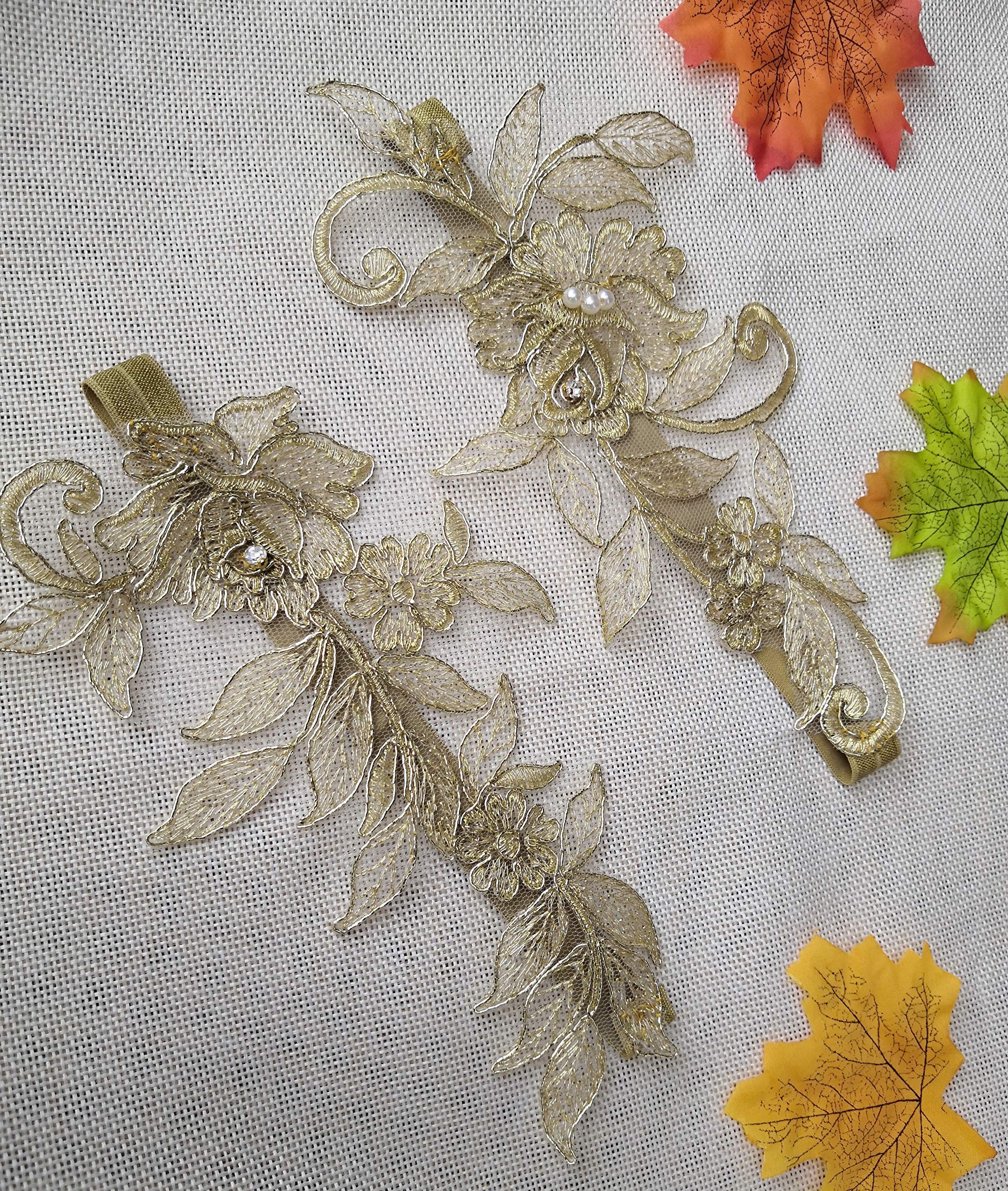 Elegant Bridal Garter Set - Lace Wedding Garter Belt for Bride - Perfect for Something Blue Tradition, Bouquet Toss & Wedding Night Keepsake