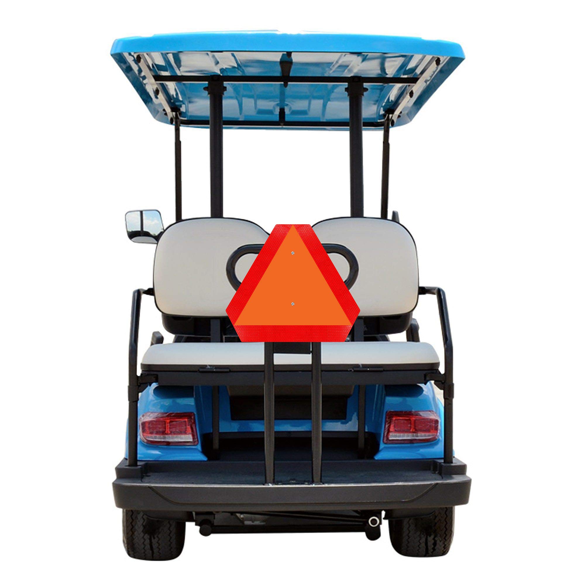 Slow Moving Vehicle Sign - 14”x16” Rust-Free Aluminum SMV Triangle with Reflective Orange Border - Safety Warning Sign for Golf Carts, UTVs, Tractors & Farm Equipment - Ideal for Road Safety & Low-Speed Vehicle Visibility
