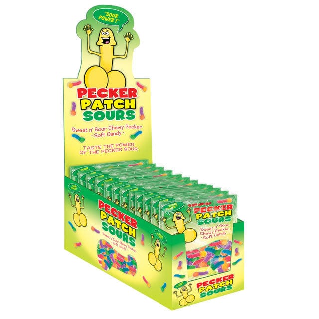 Sour Gummy Candy - Pecker Patch Sweet & Sour Chewy Gummies (12 Pack) | Delicious Party Snacks, Movie Night Treats & Office Desserts