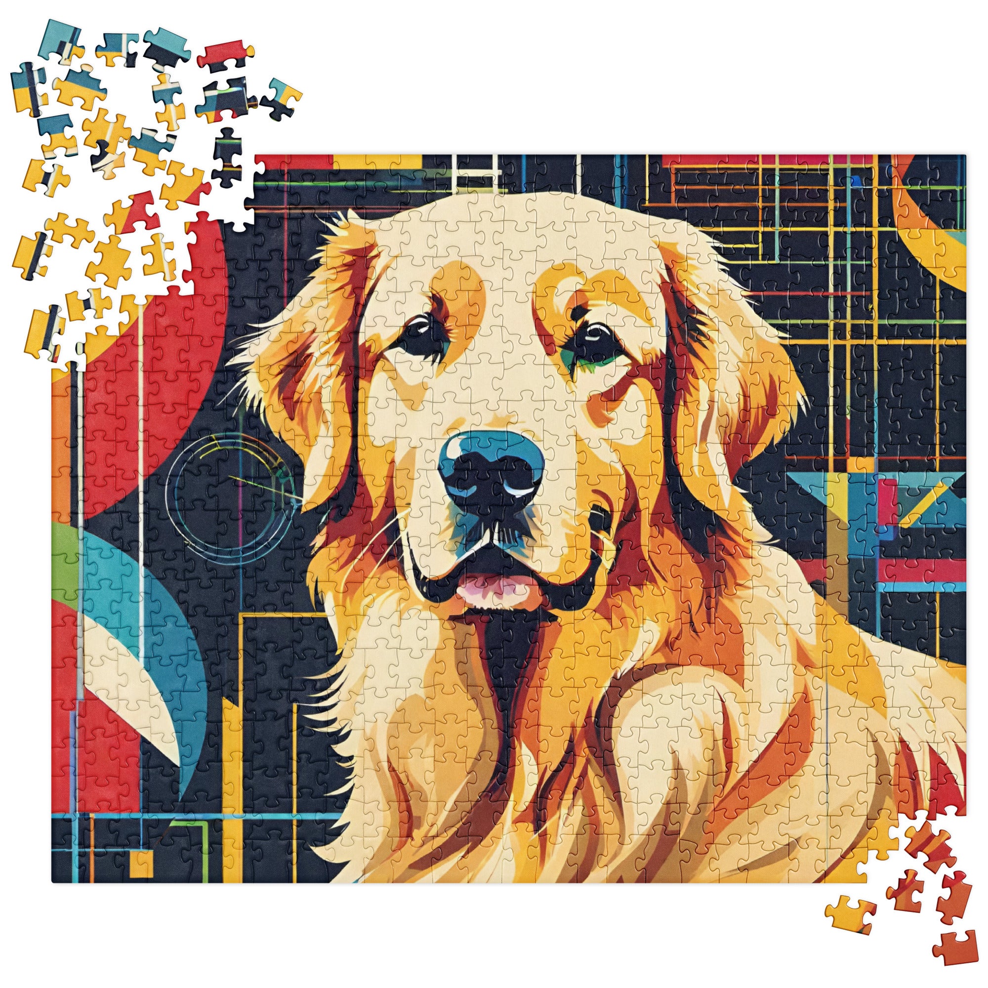 Golden Retriever Jigsaw Puzzle - 500 Piece Dog Lover Puzzle for Adults & Kids - Perfect for Family Game Night, Stress Relief & Home Decor