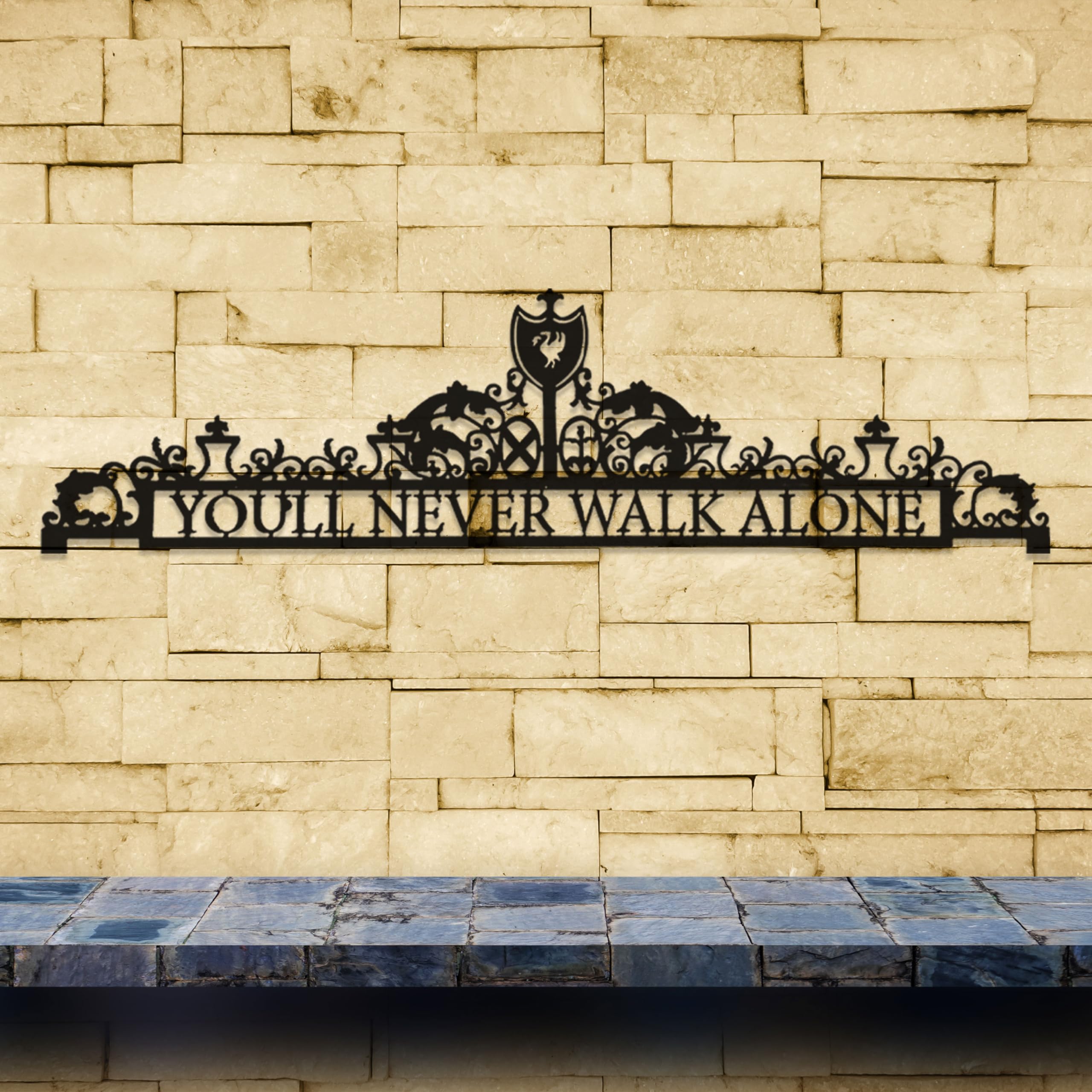 Liverpool FC Metal Wall Art - You'll Never Walk Alone Shankly Gates Silhouette - Unique Birthday Gift for Liverpool Fans & Fathers - Perfect for Home, Office & Man Cave Decor (Medium)