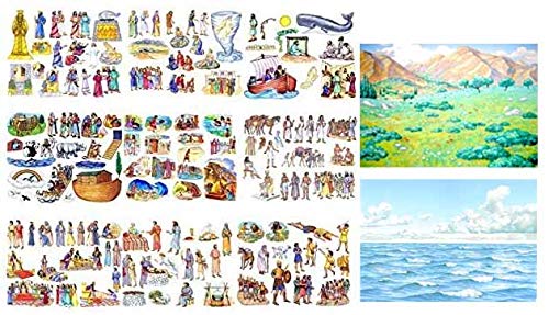 Old Testament Bible Felt Figures & Flannel Board Book - Noah, Moses, David for Sunday School Lessons