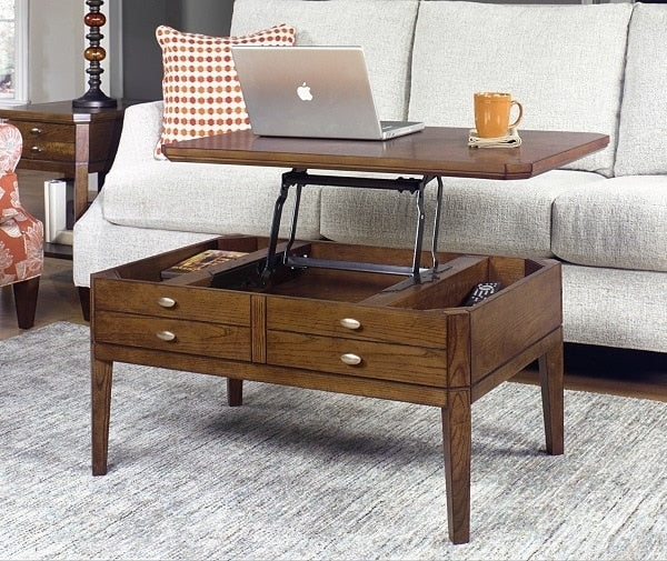 Newport Lift Top Coffee Table & End Table Set - Space Saving Condo Size with Storage - Perfect for Small Apartments, Living Rooms & Home Offices