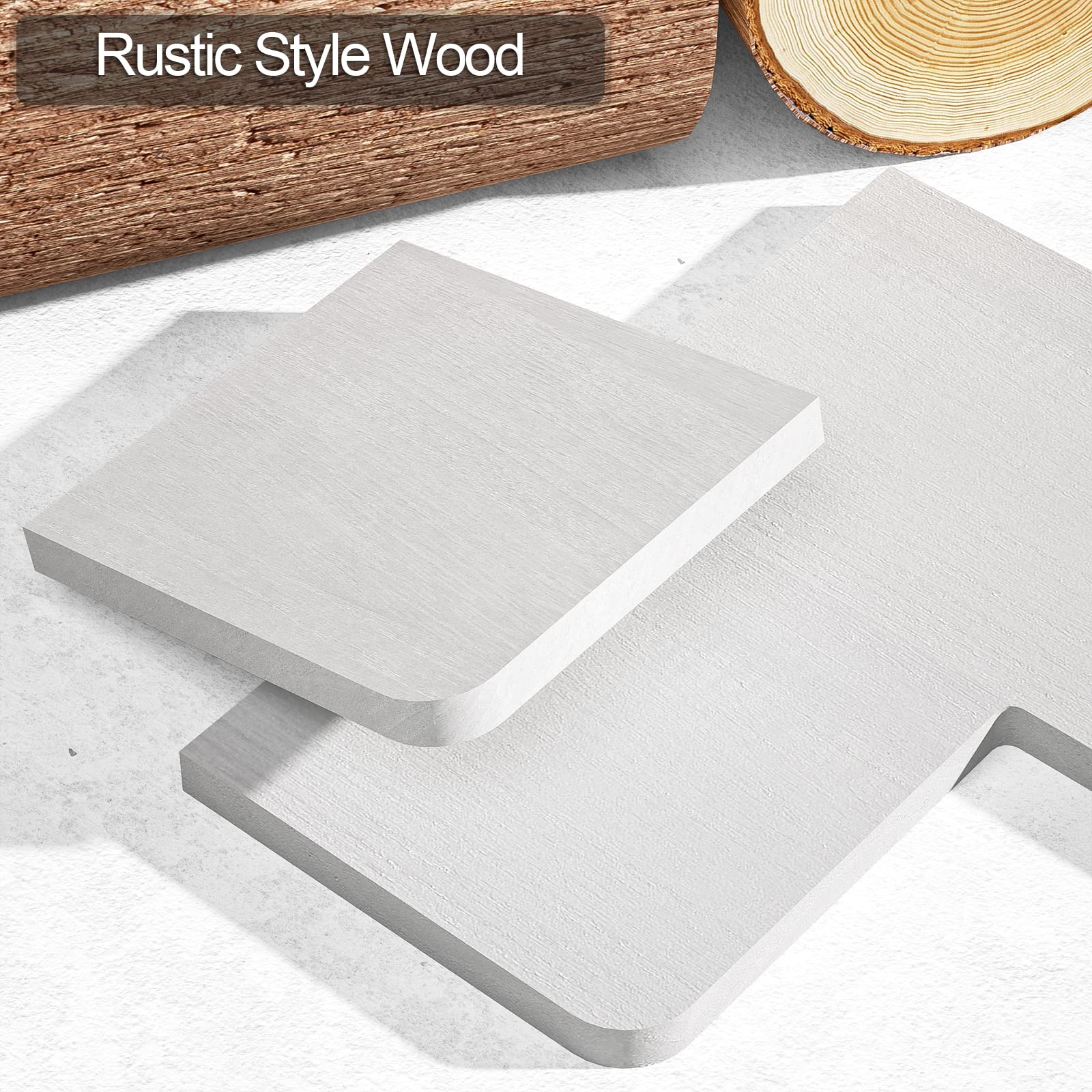 Rustic Wood Corner Shelf Wall Mounted - White Floating Shelf for Bedroom, Living Room, Kitchen | Perfect for Home Decor, Storage & Displaying Plants, Photos, Books