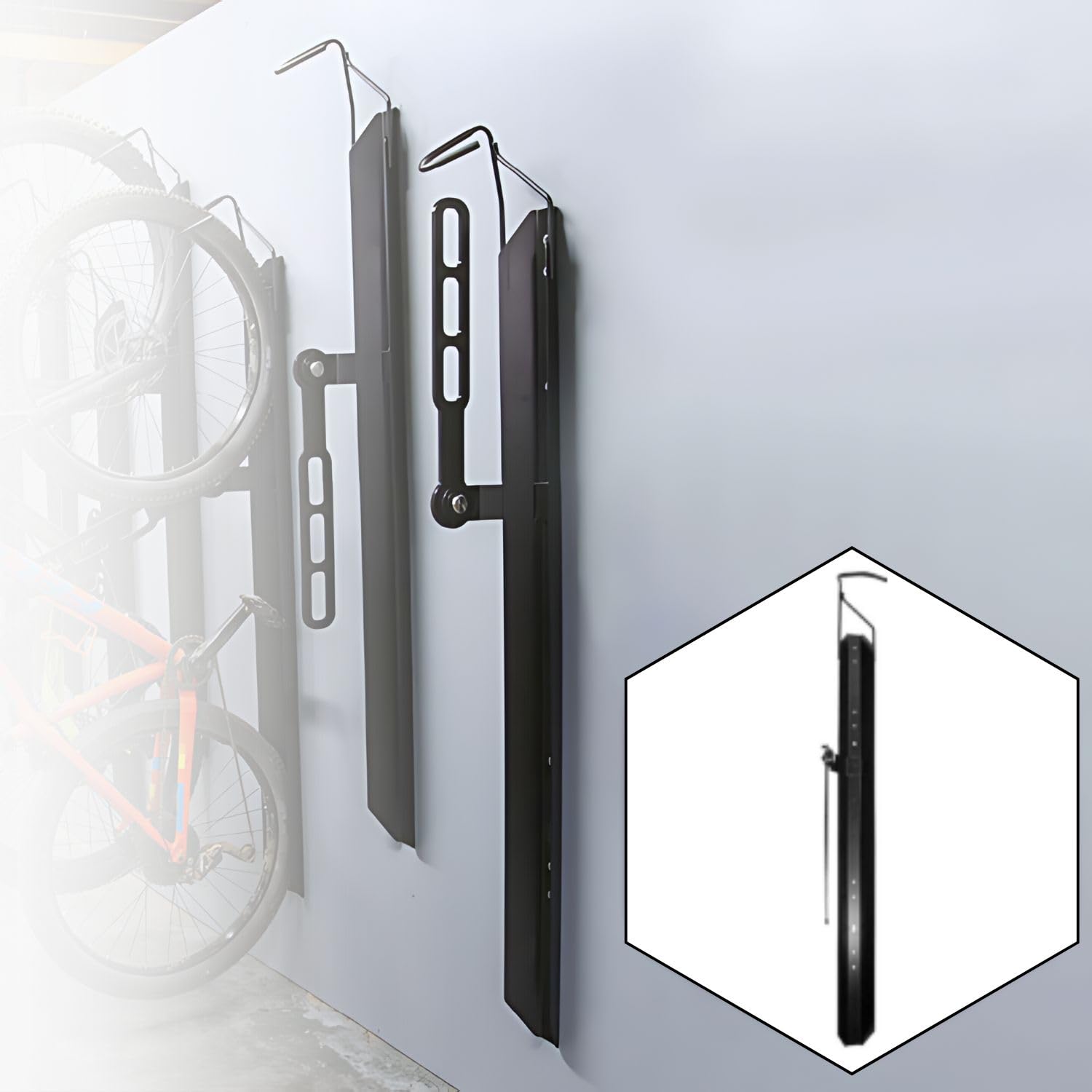 **Saris Bike Trac Heavy-Duty Vertical Bike Rack – Space-Saving Bike Storage for Garage, Locking Hanger – Wide Wheel Track & Full-Length Tray – Ideal for Home, Apartment, or Bike Shop Organization**