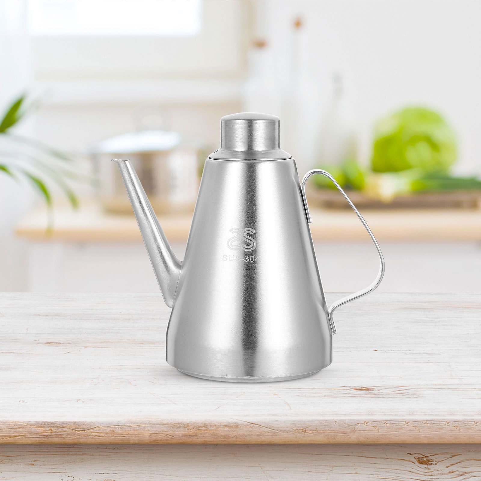 Premium Stainless Steel Oil Dispenser Bottle - 1400ML Leakproof Kitchen Cruet for Olive Oil, Vinegar & Cooking Oils (18cm Height) - Perfect for Home Cooking, Restaurants & Salad Dressing