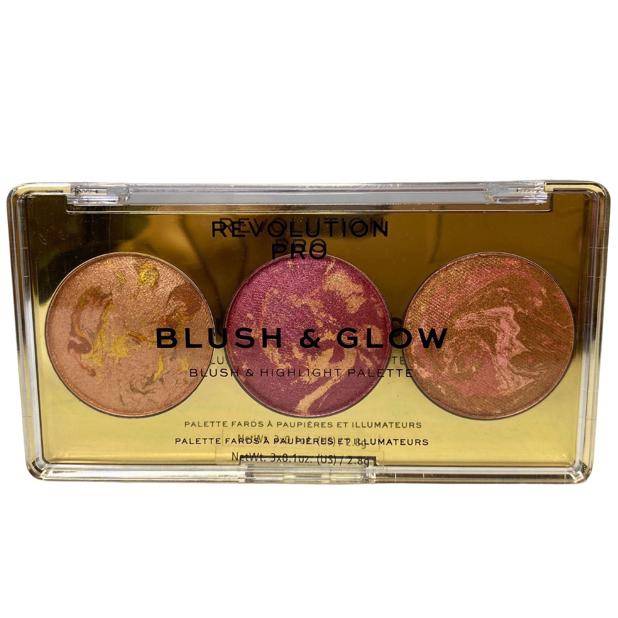 Revolution Pro Blush & Glow Palette - Cranberry Glow (30 Pcs) | Cream Blush & Highlighter Duo | Perfect for Day & Night Makeup Looks