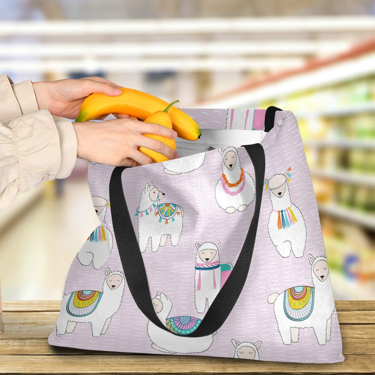 Visesunny Canvas Tote Bag for Women - Lightweight Foldable Shoulder Bag, Eco-Friendly Shopping Bag & Travel Handbag for Ladies, Teens, Girls - Perfect for Grocery, Beach, Work & Daily Use