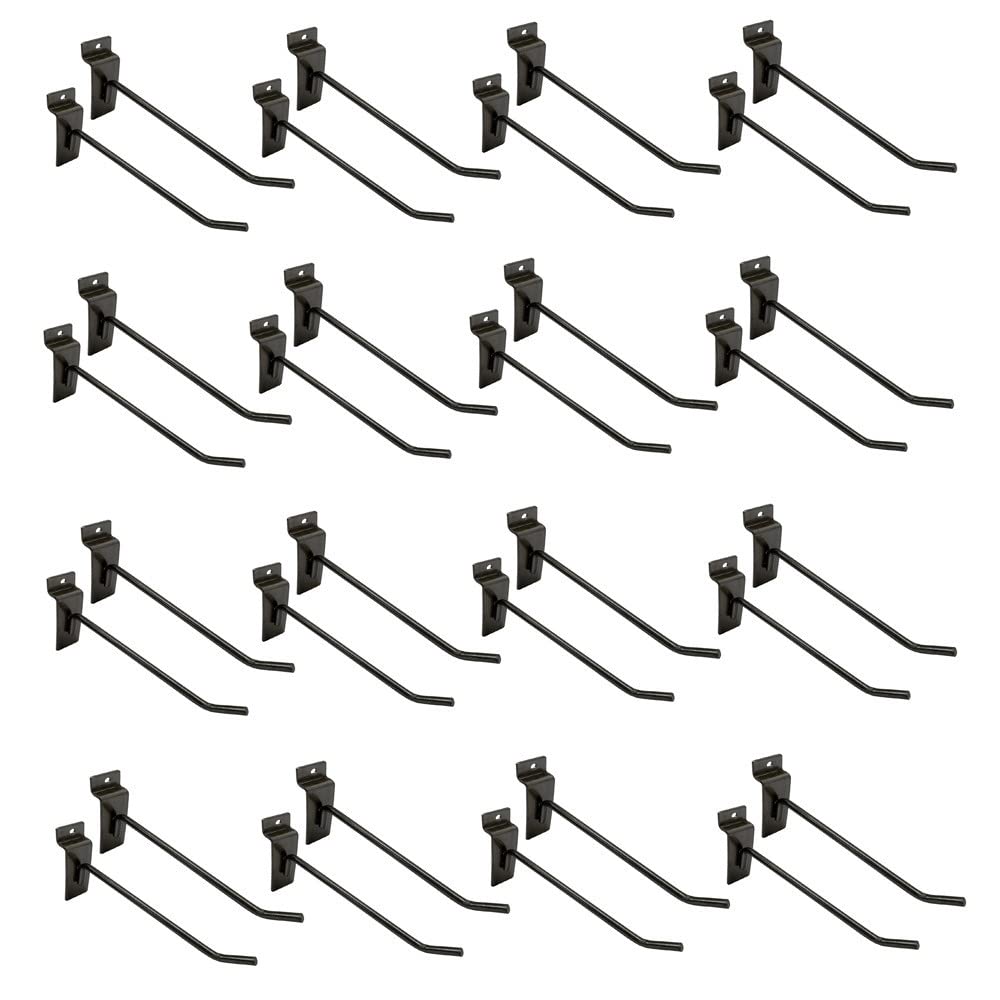 Prolinemax 12-Piece 6-Inch Raw Steel Slatwall Hooks - Heavy Duty Retail Display Hangers for Store Shelving & Wall Organization - Perfect for Retail Stores, Boutiques & Garment Shops