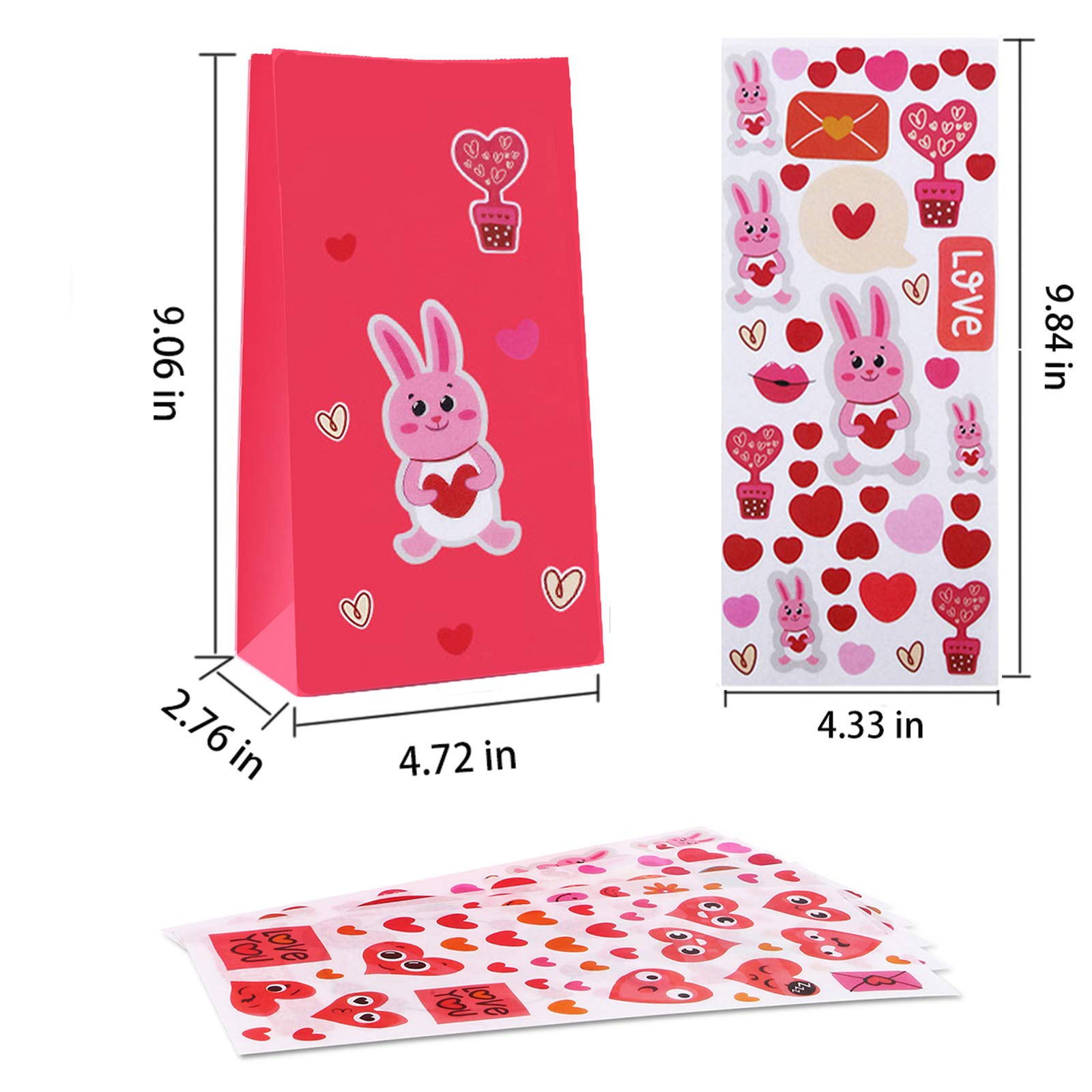 Nexmint 9 Inch Red Party Favor Bags with DIY Stickers - 24 Pack Treat Bags for Candy, Cookies & Gifts - Perfect for Birthday Parties, Baby Showers, Weddings, Mother's Day & May Day Celebrations - Great for Classroom Rewards, Holiday Favors & Party Decorations