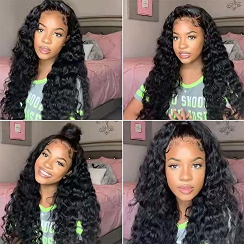 150% Density Glueless Lace Front Wig - Brazilian Human Hair Pre-Plucked 13x4 Transparent Lace Frontal Wig with Baby Hair & Bleached Knots - 28