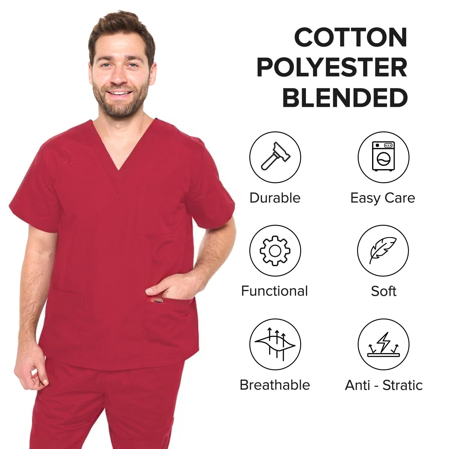 Dagacci Medical Scrubs for Women & Men - Comfortable & Durable Scrubs Tops & Shirts for Nurses, Doctors & Healthcare Professionals - Perfect for Hospitals, Clinics & Medical Workplaces