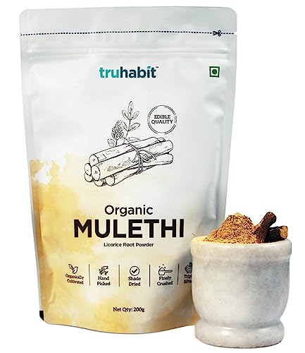 Organic Licorice Root Powder (Yashtimadhu) 200g - Skin Brightening & Glowing Face Mask, Natural Digestive Aid - Perfect for DIY Beauty & Herbal Remedies