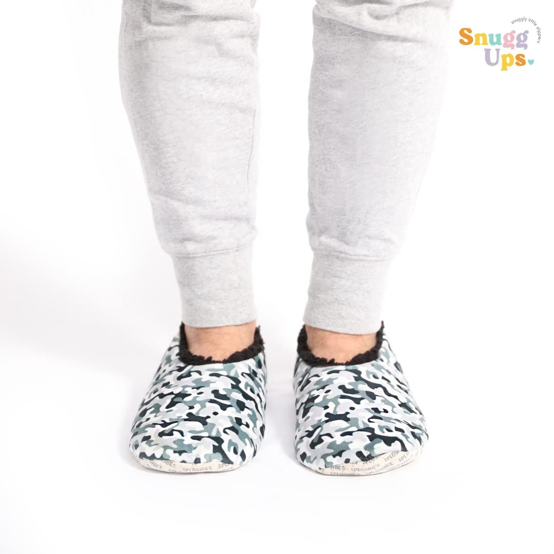 Splosh Men's Grey Camo Slippers - Soft Indoor/Outdoor House Shoes for Relaxation & Comfort at Home
