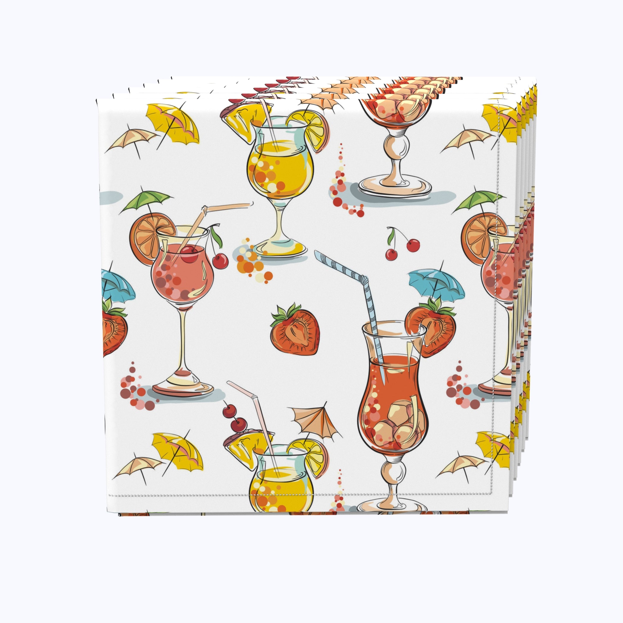 Premium Cocktail Napkins with Fruit Garnish Design - Perfect for Parties, Weddings & Home Bar Decor