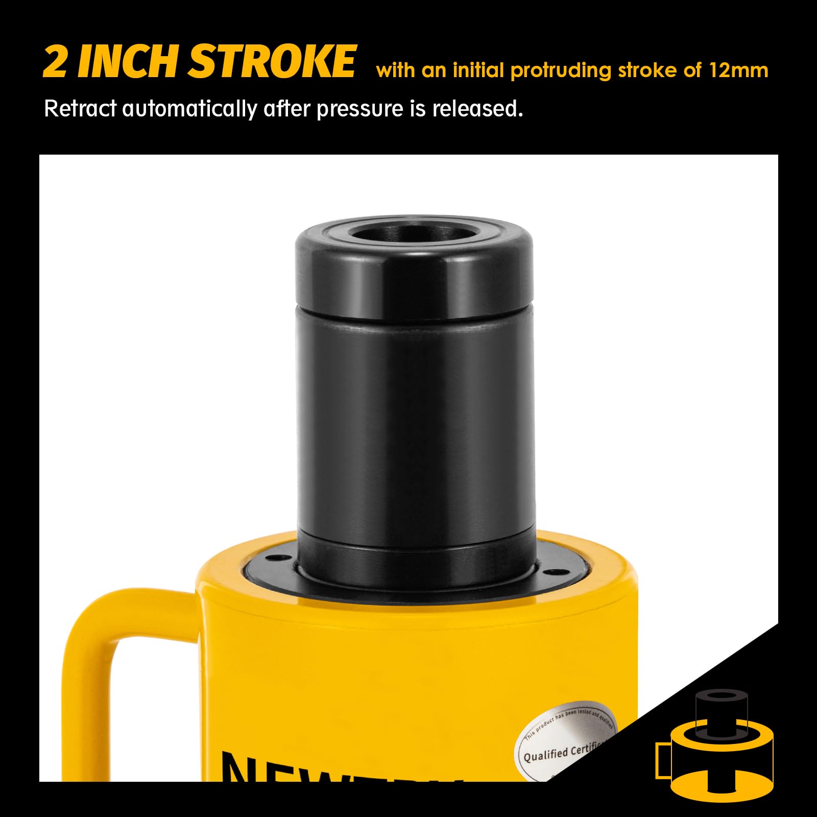 20 Ton Hydraulic Hollow Jack Cylinder with 2