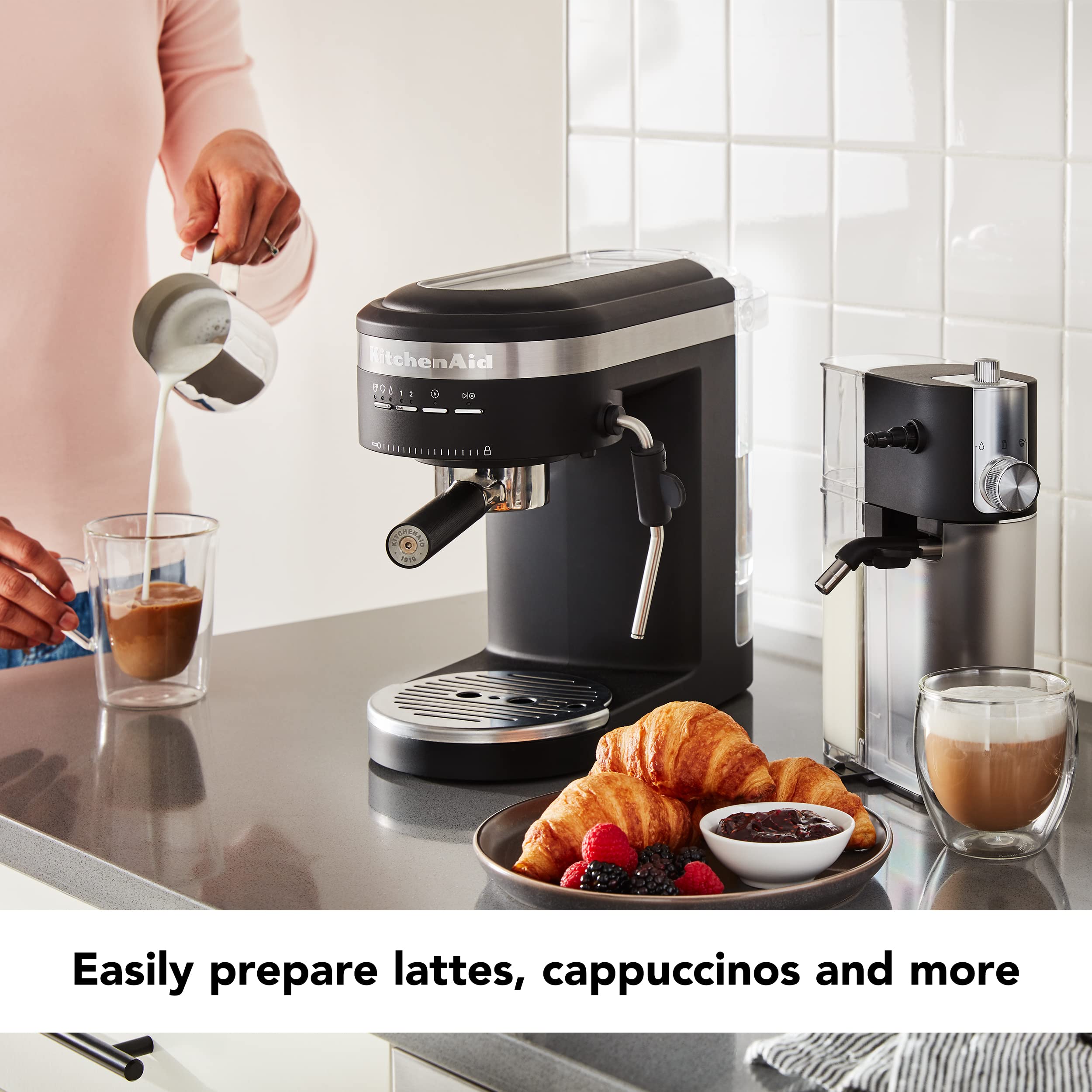 KitchenAid KES6404 Semi-Automatic Espresso Machine with Automatic Milk Frother - Perfect for Home Baristas & Coffee Lovers - Ideal for Latte, Cappuccino & Espresso Making at Home