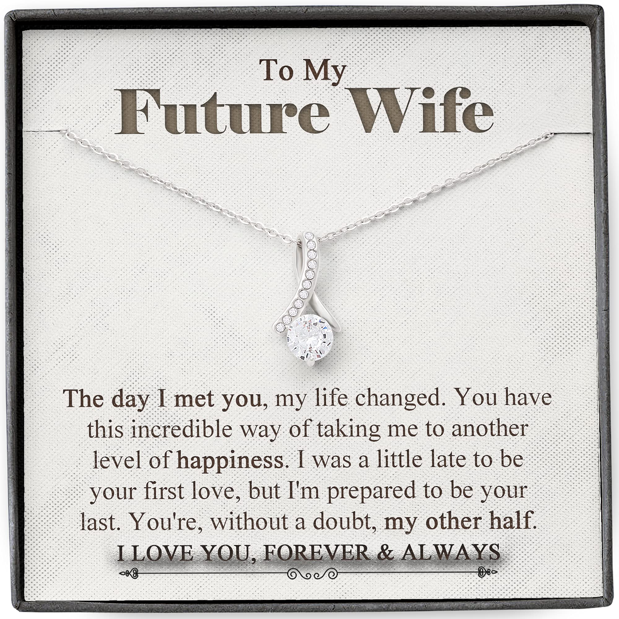Alluring Necklace for Future Wife - Birthday Gift with Card & Box - Perfect for Anniversaries & Proposals