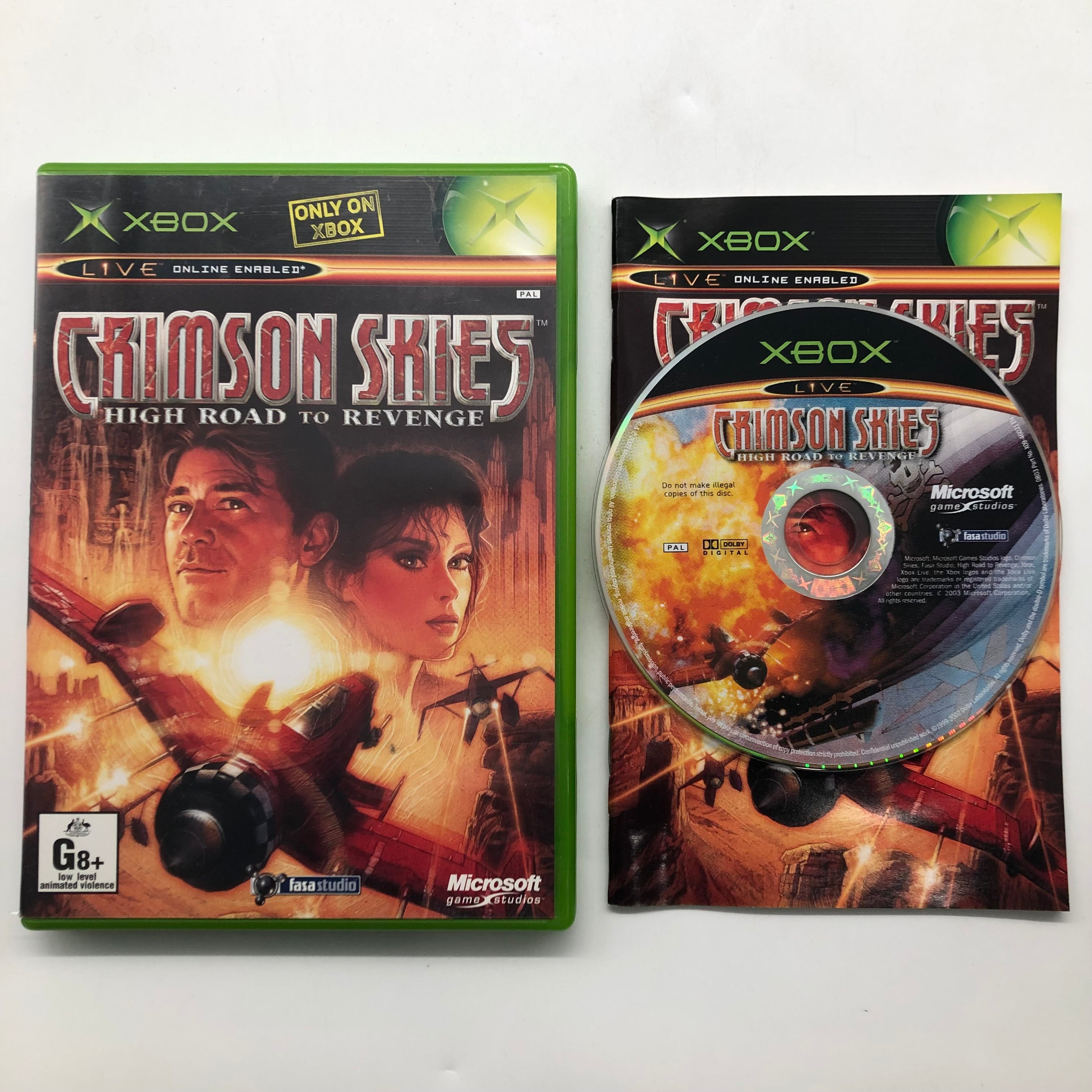 Original Crimson Skies Xbox Video Game with Manual - PAL Version - Perfect for Retro Gaming & Collectors
