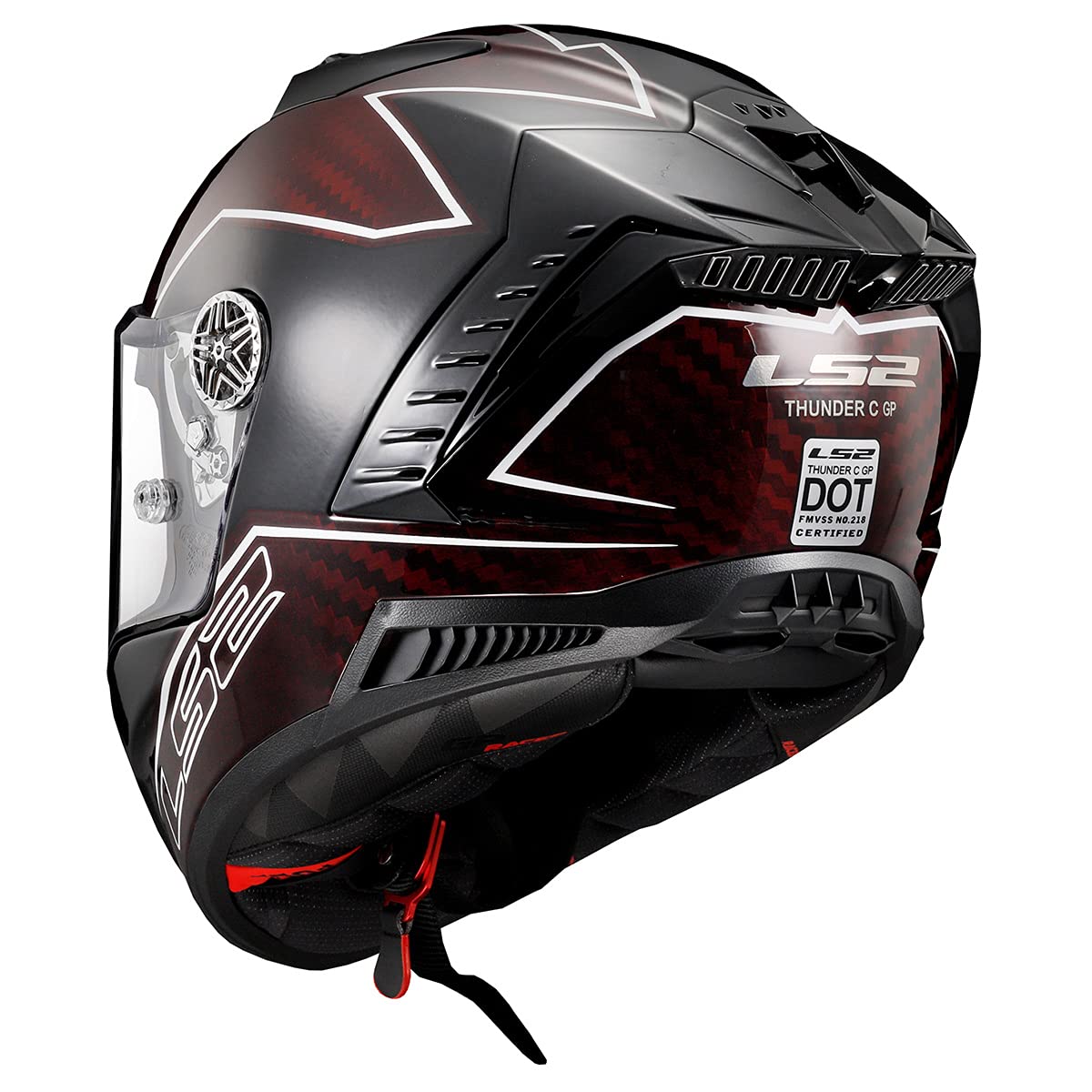 LS2 Thunder Carbon Lightning Motorcycle Helmet (Gray/Black) - 2X-Large - Lightweight & DOT Certified for Street Biking & Cruiser Riders