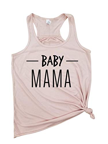 Baby Mama - 'Bun in the Oven' Racerback Pregnancy Tank Top | Cute Maternity Shirt for Pregnancy Announcement & Baby Shower Gift | Perfect for Expecting Moms, Gender Reveal Parties & Maternity Photos