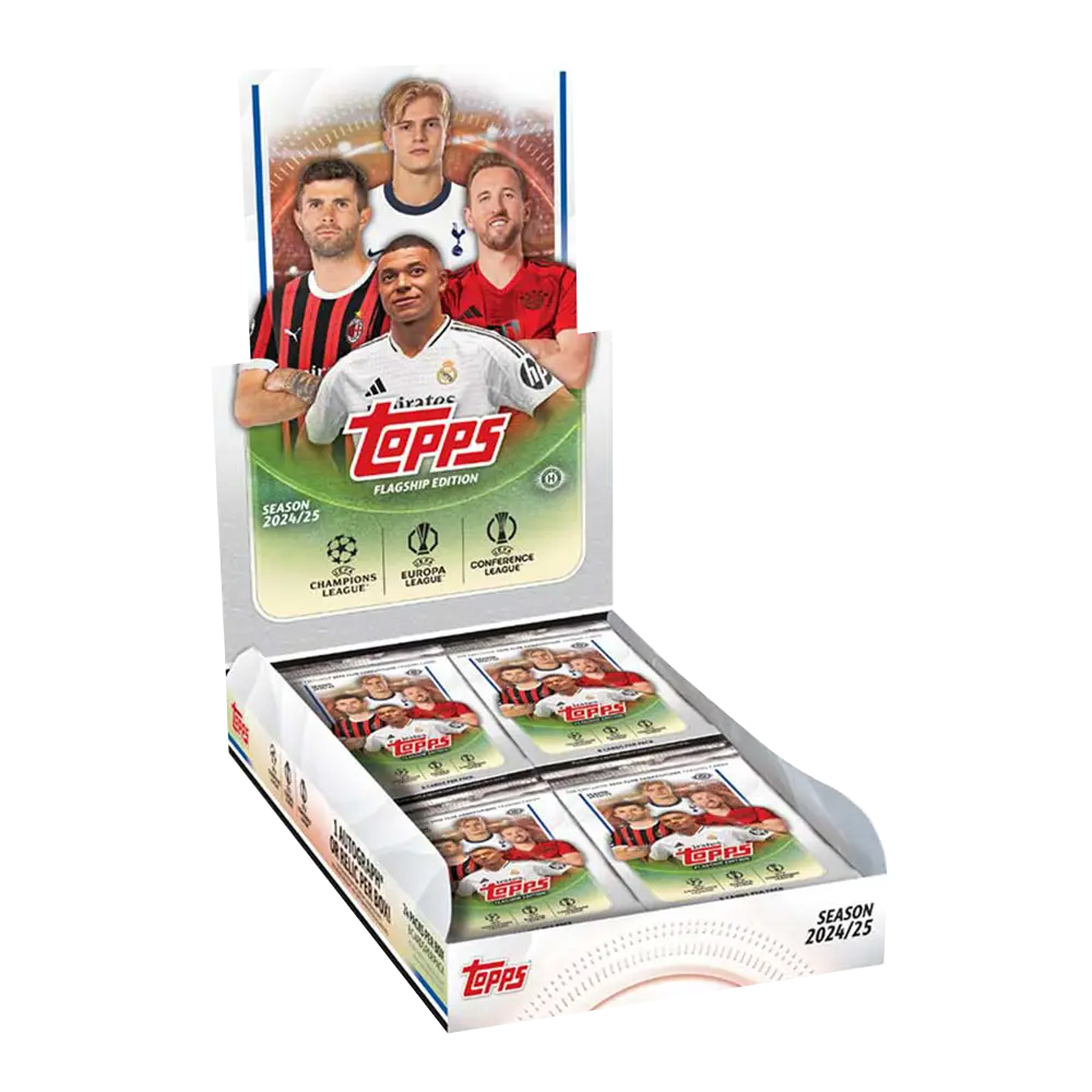 2024-2025 Topps UEFA Club Competitions Hobby Box - Collectible Soccer Trading Cards for Champions League & Europa League Fans - Perfect for Sports Memorabilia Collectors and Gift Giving