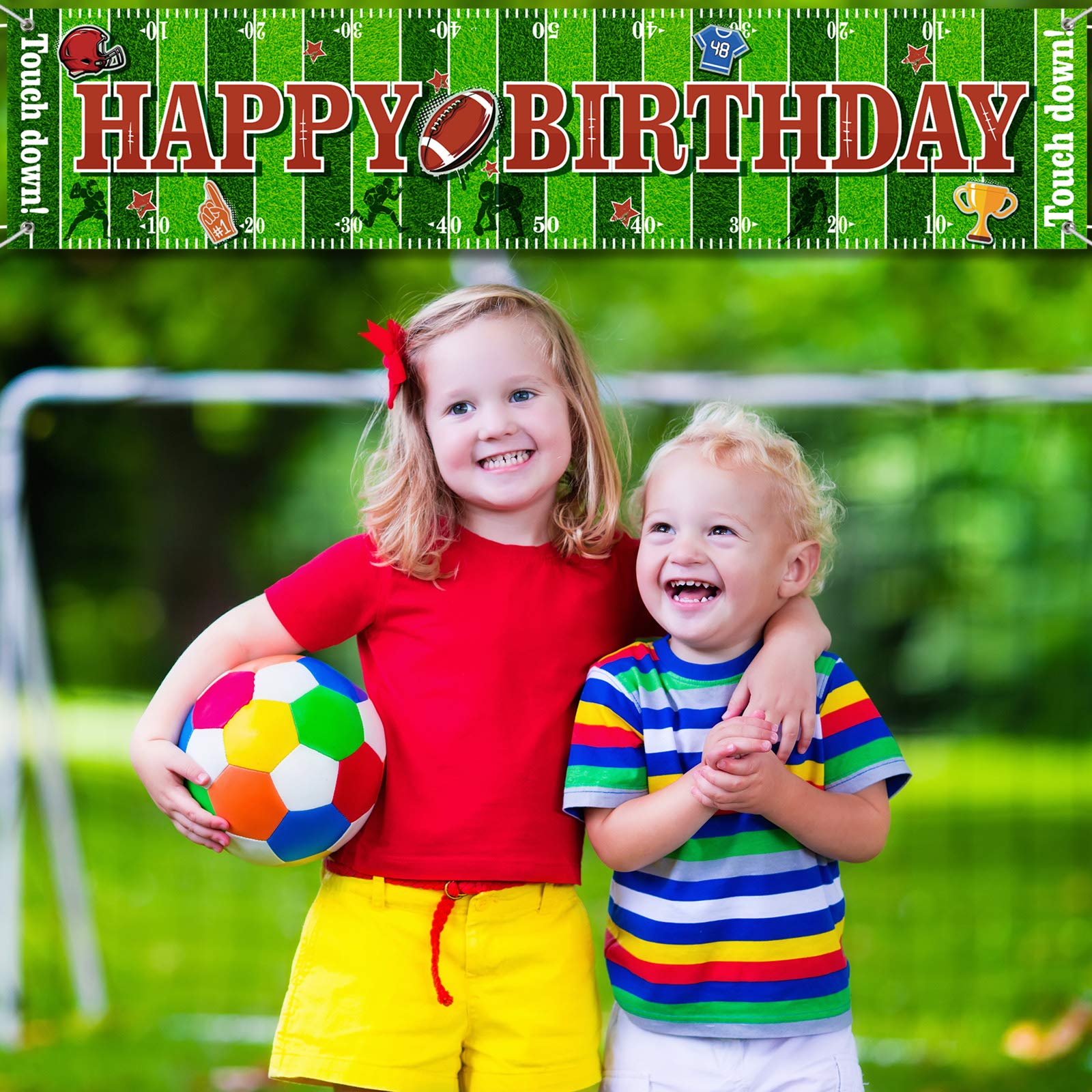 Super Football Game Fan Birthday Party Decorations - 70.8 x 15.7 Inch Sports Themed Backdrop Banner, Favors & Supplies for Kids, Adults, Team Celebrations & Game Day Events