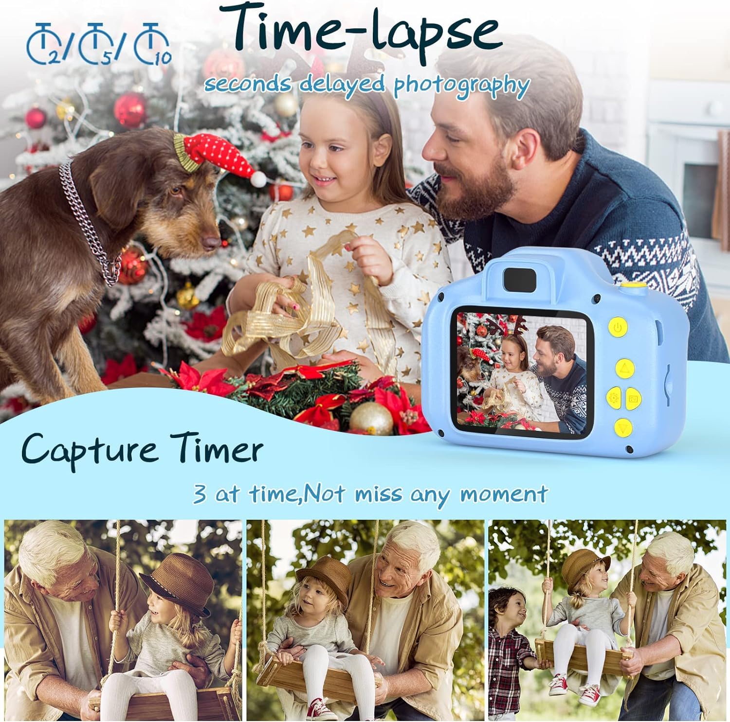 **Best Kids Digital Camera for 3-10 Year Old Boys & Girls - 1080P HD 2-Inch Screen, 32GB SD Card Included - Perfect Birthday Gift & Travel Toy for Toddlers (Blue)**