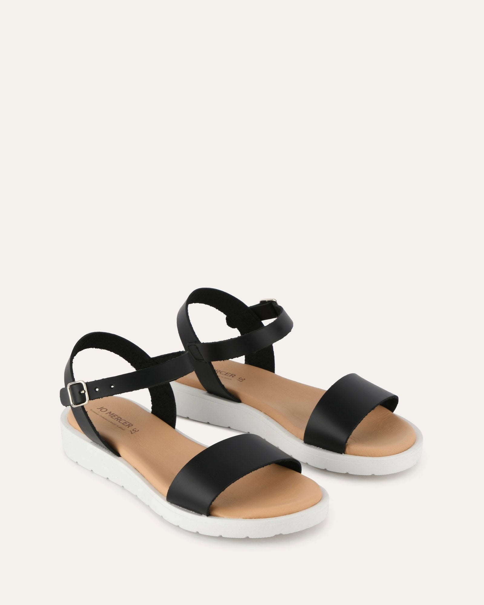 ROBIN Flat Sandals for Women - Black Genuine Leather Comfortable Slip-On Sandals | Perfect for Beach, Vacation, and Casual Outfits