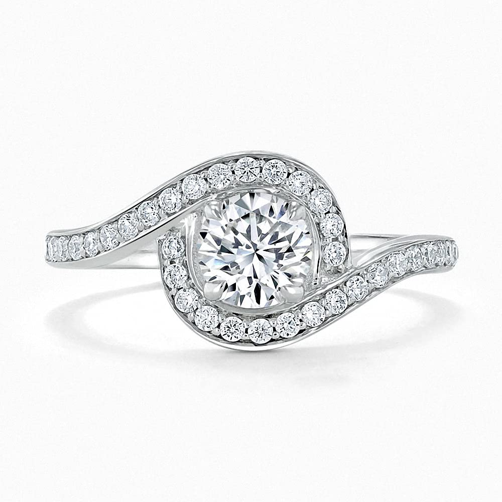 1CT Moissanite Engagement Ring for Women - 925 Sterling Silver Round Halo Bridal Ring | Wedding, Proposal, Anniversary Gift Idea