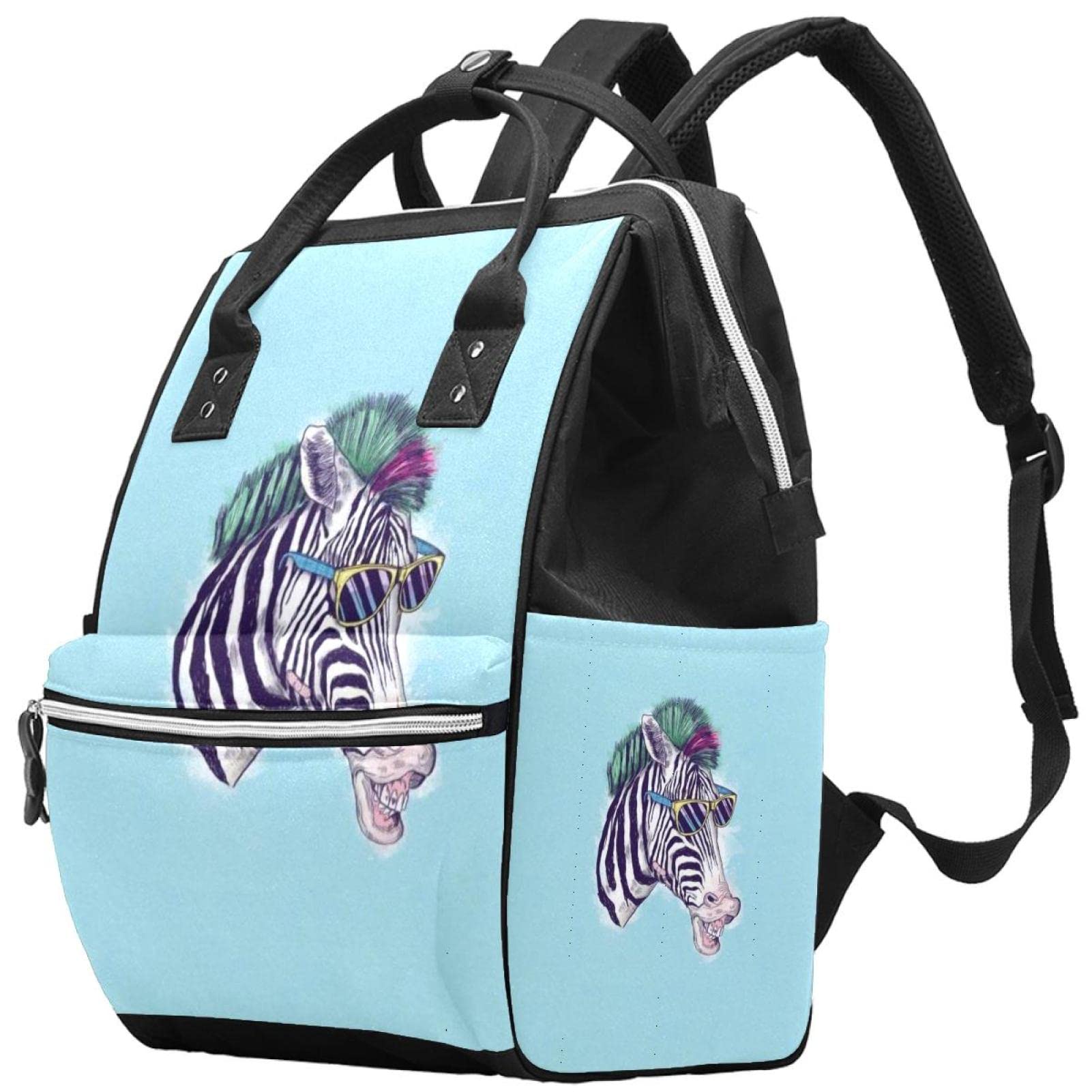 Zebra Print Diaper Backpack for Baby Boys & Girls - Large Waterproof Baby Changing Bag with Insulated Pockets - Perfect for Travel, Daycare & On-the-Go Parents