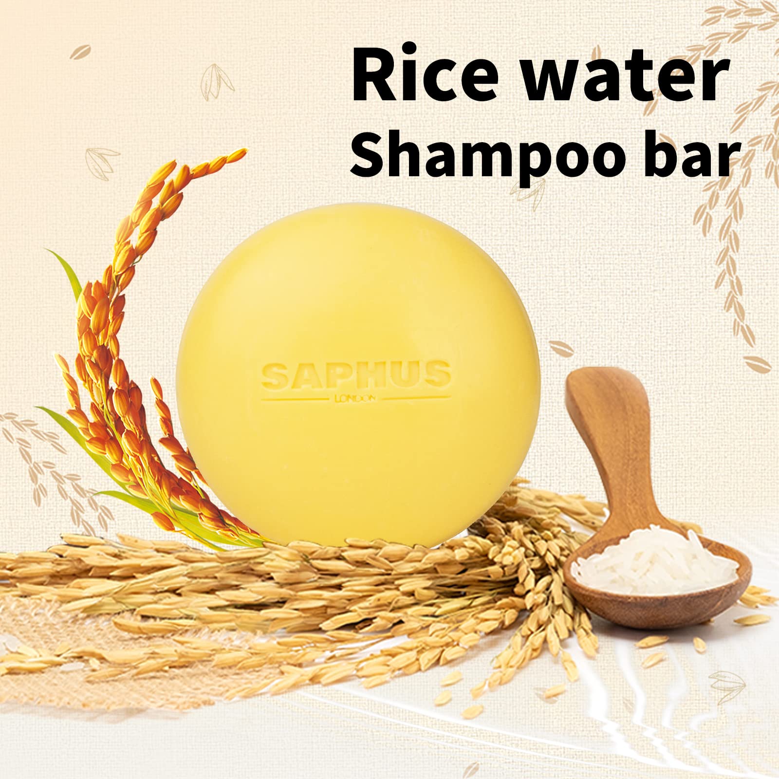 Natural Rice Water Shampoo Bar & Conditioner Set for Hair Growth - Sulfate & Paraben Free, Strengthens Thinning Hair for Men & Women | Perfect for Daily Hair Care & Travel